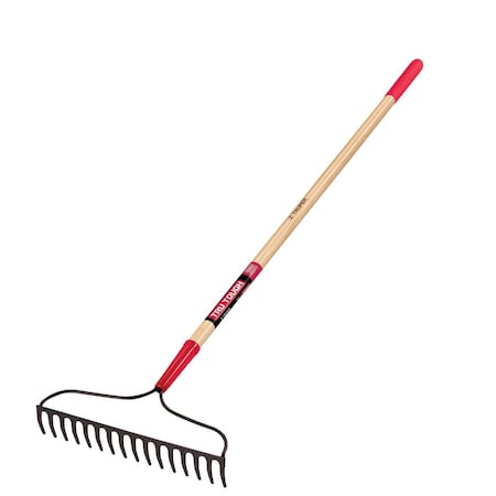 Truper Steel Tru-Tough Bow Rake, 16 Tines, 59-3/4 in L Wood Handle R-16AM-E
